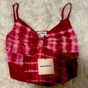 REVOLVE Superdown Red/White tie dye tank